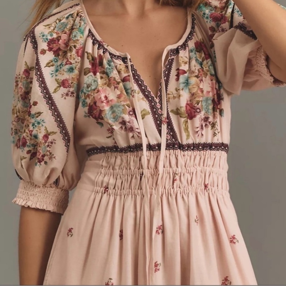 ANTHROPOLOGIE The Somerset Maxi Dress: Puff-Sleeve Edition size XXS - Picture 4 of 9